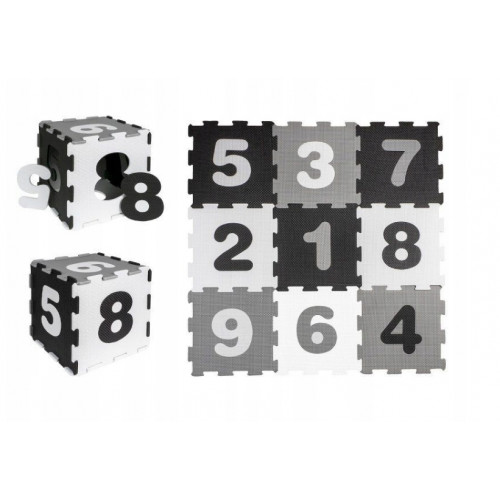 Detské penové puzzle, podložka na zem, Číslica, Smily Play, 9 ks