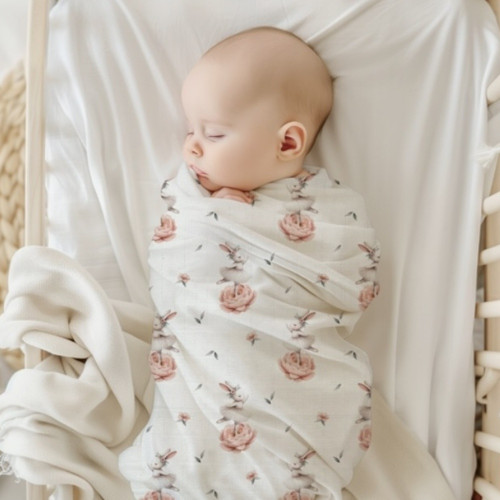 Luxusná osuška, plienka 110x110cm, bambusová, Zajačikovia