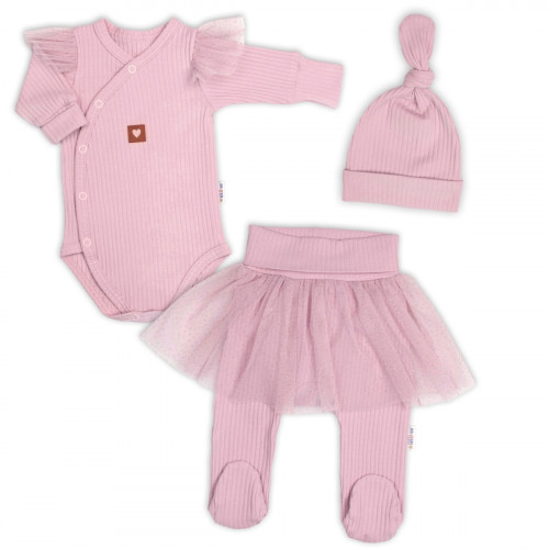 Rebrovaná rastúca súprava 3D Lux, Sweet Angel - púdrovo ružová