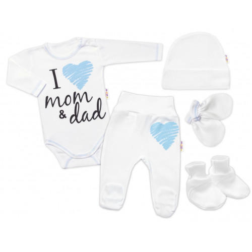 Baby Nellys Súpravička do pôrodnice  I love mom & dad, kluk, veľ. 62