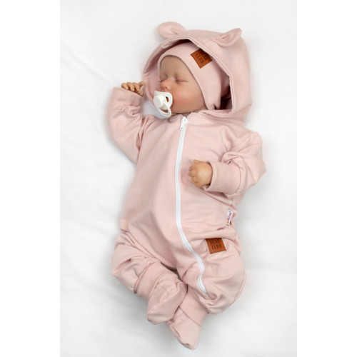 Rastúci teplákový overal pre bábätko, čiapky, topánky, 3D, Nature - ružová