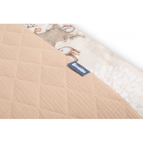 Mantinel do postieľky, mušelín, bavlna - Zábava v lese, béžový