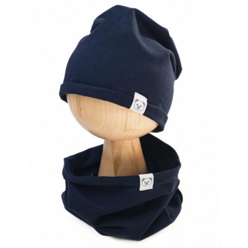 Čiapka s nákrčníkom bavlna, Little Bear, Baby Nellys, granátová, veľ. 98/134
