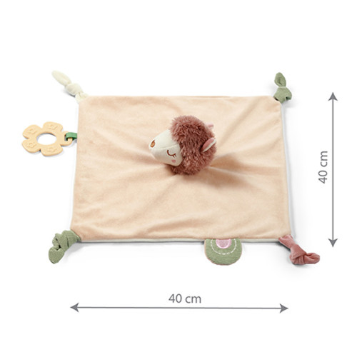 Plyšová hračka/prítulníček LAMA LUNA držiakom na cumlík, béžová