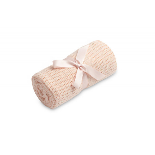 Jemná ažurková bavlnená dečka 110x70 - sv. rúžová