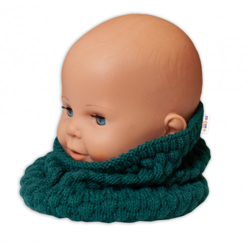 BABY NELLYS Pletený nákrčník / komínok - zelená
