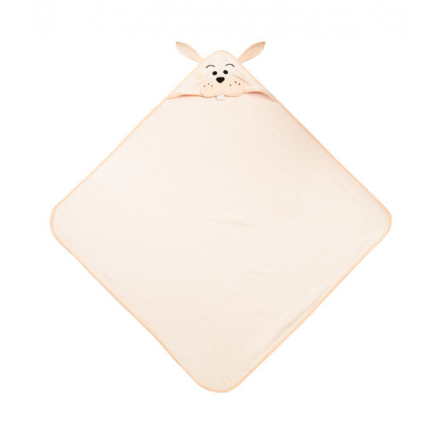Detská osuška 100x100cm, froté bavlna, zajačik, ružová