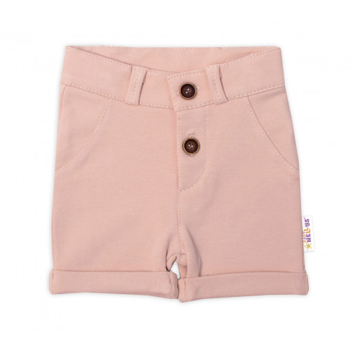 Baby Nellys 2-dielna sada body kr. rukáv, kraťasky, Safari - ecru/béžová