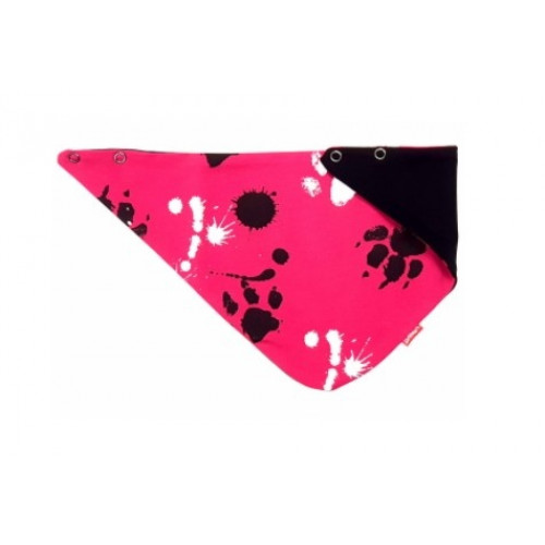 BEXA dvojvrstvová čiapka na zaväzovanie s uškami + šatka - Labky, bordo, veľ. 62/68