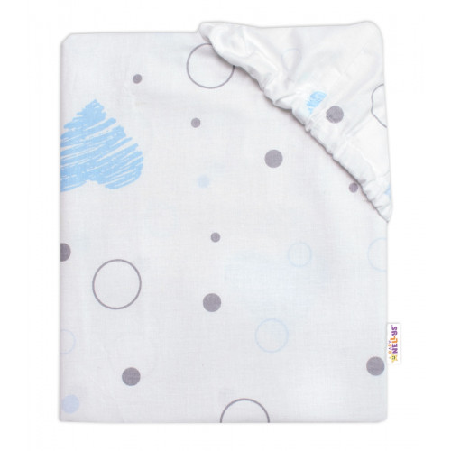 Detské prestieradlo do postieľky bavlna, I love Boy Baby Nellys, modrá/biela, 140x70 cm