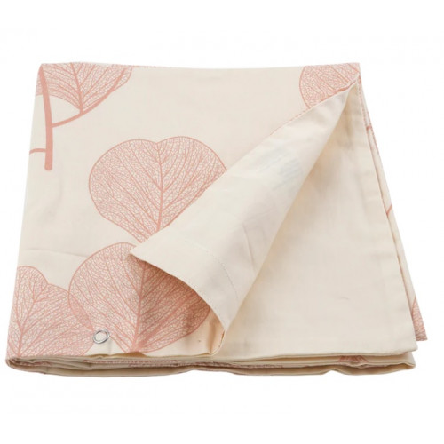 Obliečky do postieľky, kočíka 2D sada bavlna - Leafs, Lullaby Planet, ecru/ružová