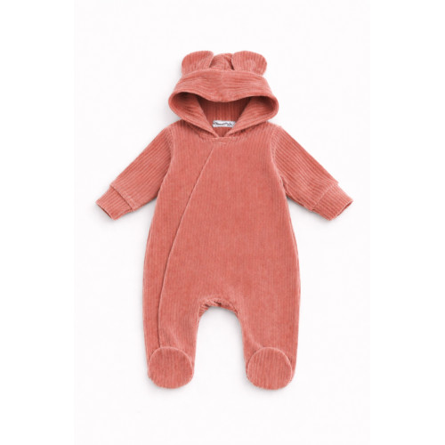 Detský manchestrový overal Teddy - pudrovo ružová, veľ. 68