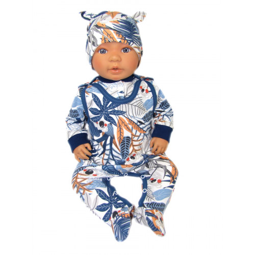 Baby Nellys 2-dielna sada, bavlnené dupačky s košieľkou Jungle, veľ. 56