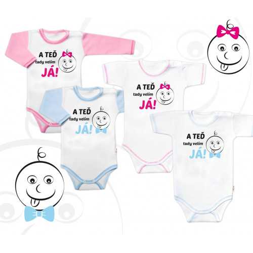 Baby Nellys Body dlhý rukáv s vtipným textom, A TEĎ tady velím JÁ!, Holka, veľ. 80