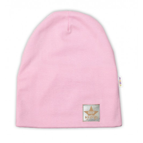 Detská funkčná čiapka s dvojitým lemom - sv. růžová, vel. 110