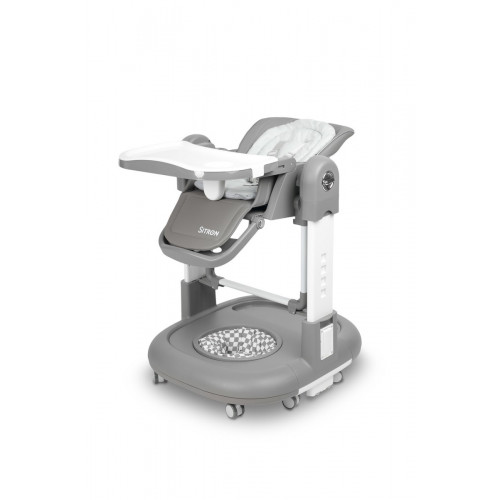Detská multifunkčná stolička Sitron 3v1 – kŕmenie, hojdačka a chodítko - sivá