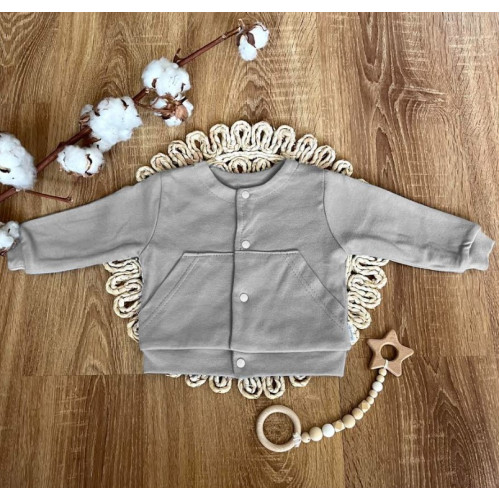 Detská dvojvrstvová mikina, bavlna, Mesto, Mamatti, sivá, vel. 80