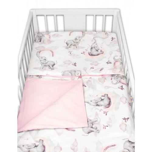 6-dielna výhod. sada s darčekom pre bábätko Baby Nellys, 135x100 Slon a dúha, ružová/biela