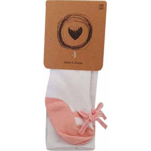 Z&Z Dojčenské pančuchy s mašličkou - ružová/biela