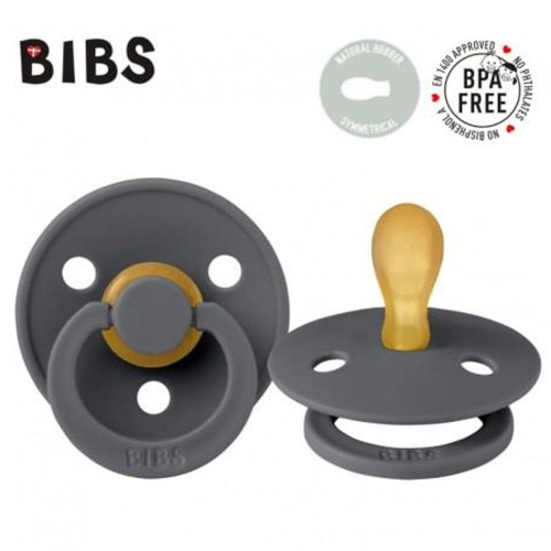 Kaučukový cumlík BIBS symetrický, 0 - 6 m, grafitový