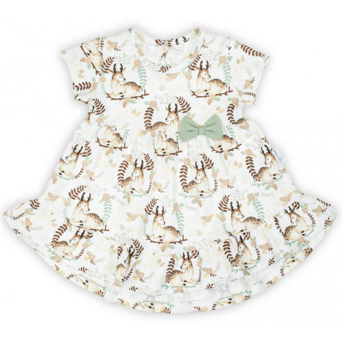 Bavlnené šatôčky kr. rukáv Bambi, Nicol, krémové, veľ. 104