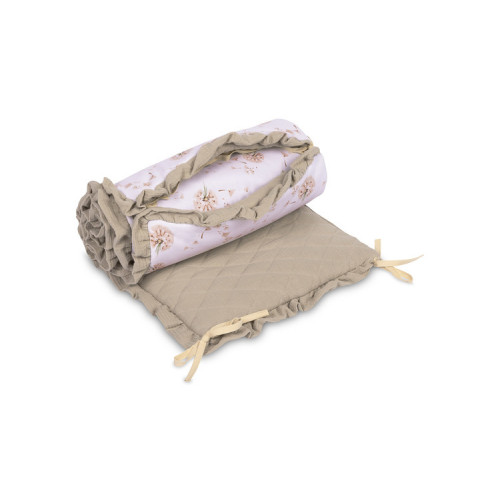 Mantinel do postieľky, mušelín 180x40cm (3x60x40cm) - Púpava, béžová