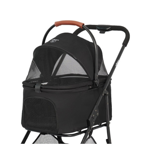 Qppet Bobbie Pet Stroller – kočík pre psy a mačky čierny, do 15 kg, skladací