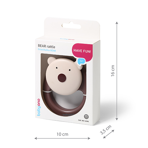 Hrkálka pre bábätko Macko, hnedý, béžový, BabyOno