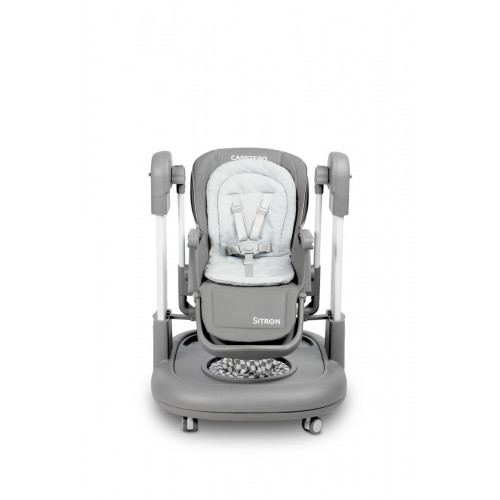 Detská multifunkčná stolička Sitron 3v1 – kŕmenie, hojdačka a chodítko - sivá