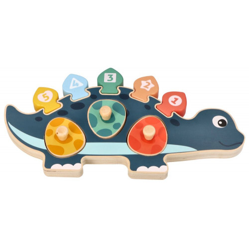 Edukačná hračka puzzle s číslami, Adam Toys , Dinosaurus mamička - modrý