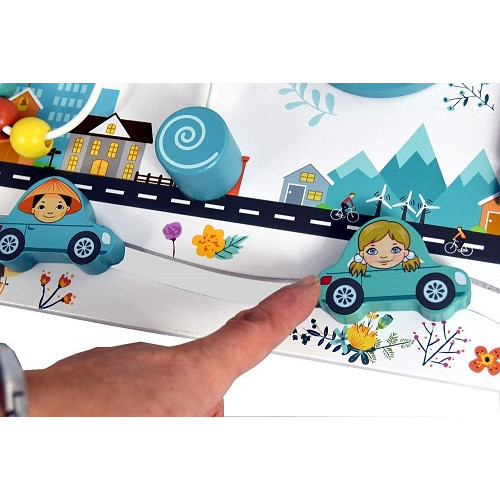 Adam Toys Edukační Drevená závesná tabuľa - Mestečko