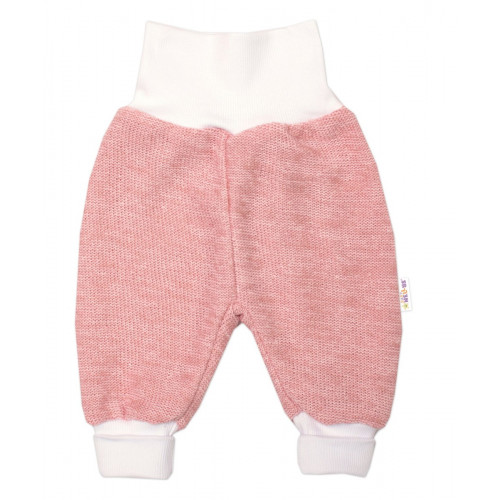 3-dielna súprava Hand made, pletený kabátik, kalhoty a topánočky, ružová