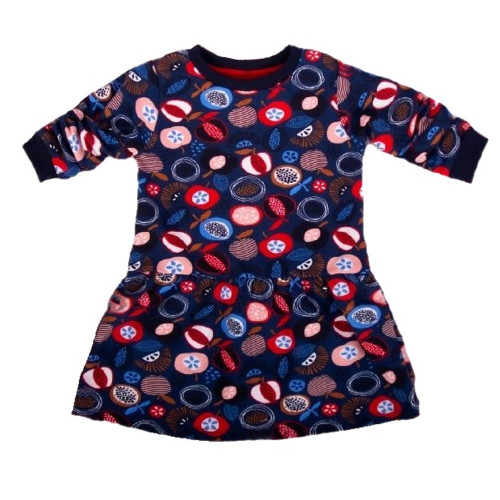 K-Baby Dievčenské bavlnené šaty, Ovocie - granátové, veľ. 80