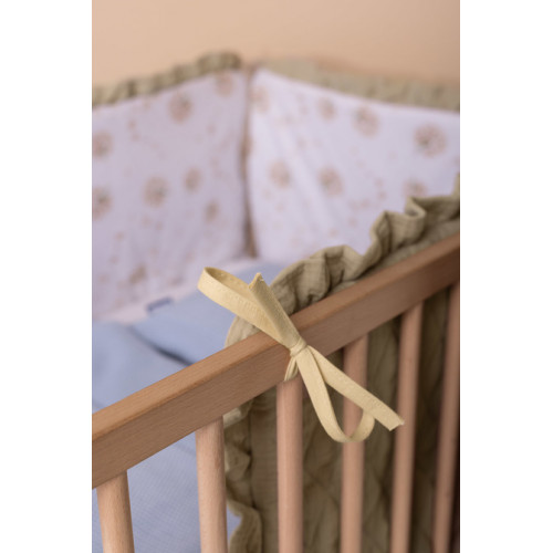 Mantinel do postieľky, mušelín 180x40cm (3x60x40cm) - Púpava, béžová