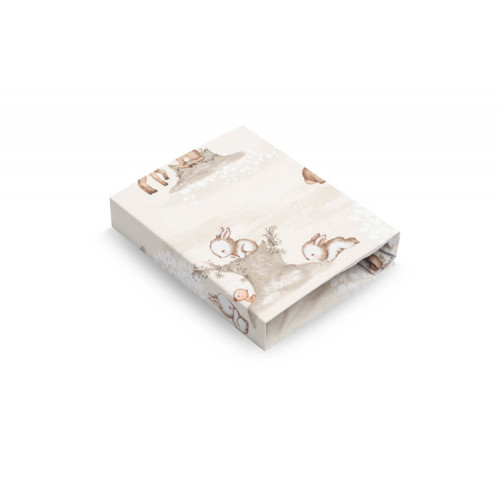 Prestieradlo do postieľky 60x120, Zábava v lese, béžové