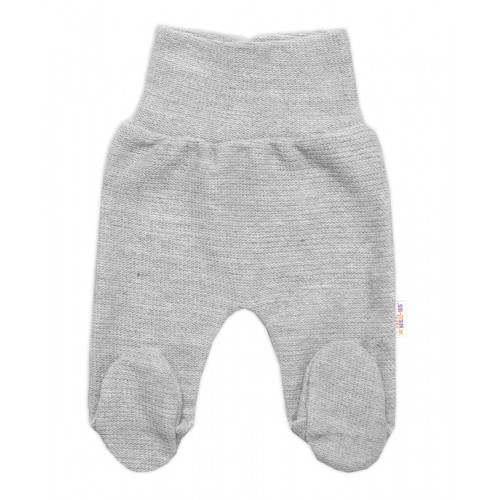 Pletené dojčenské polodupačky Hand Made, Baby Nellys, sivé, veľ. 68