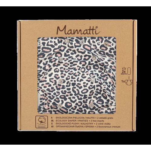 Mamatti Látková plienka EKO sada - nohavičky + 2 x plienka, Gepardík, veľ. 3 - 8 kg,