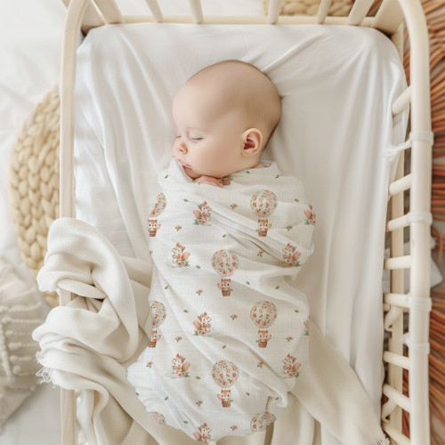 Bambusová plienka 75x75cm, lux, Veveričky