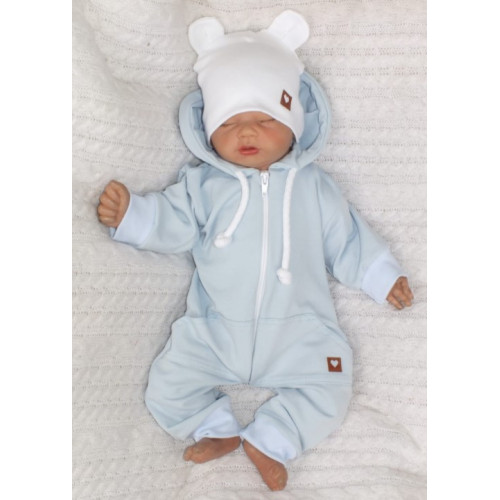 Z & Z Detský teplákový overal s kapucňou, sv.modrý, veľ. 62