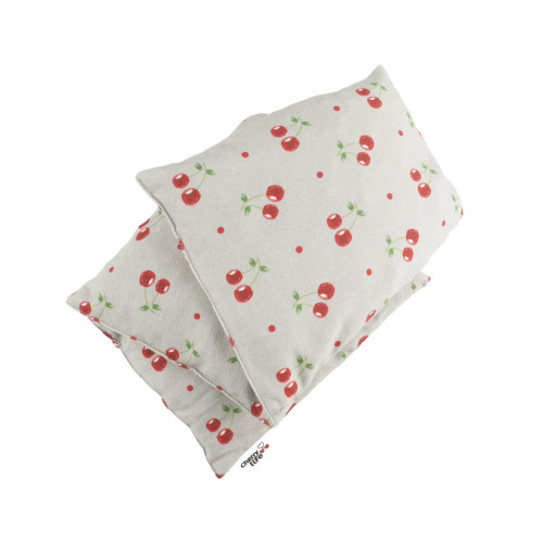 Trojkomorový nahrievací pás s čerešňovými kôstkami, termofor -  Cherry life, sivý