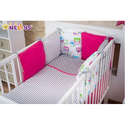 14-dielny set mega sada Be LOVE - Malina / sivá - sovička