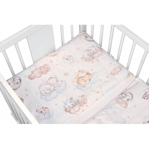 Baby Nellys 3-dielna sada Mantinel s obliečkami, Sweet Dreams, biela, 135x100 cm