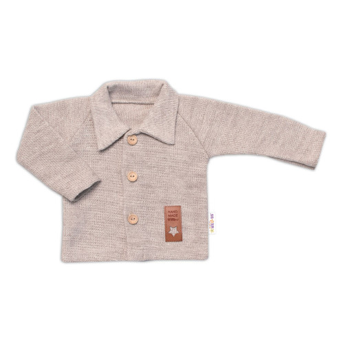 Pletený svetrík s gombíkmi Boy, Baby Nellys, béžový, veľ. 62