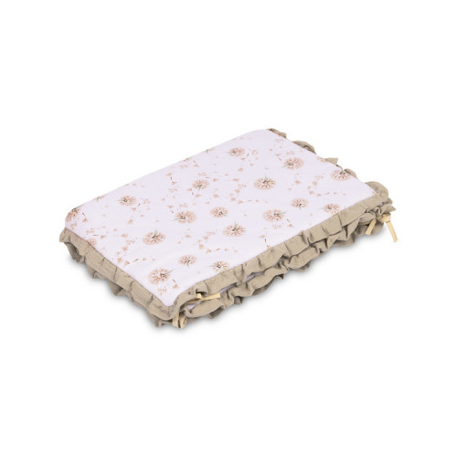 Mantinel do postieľky, mušelín 180x40cm (3x60x40cm) - Púpava, béžová