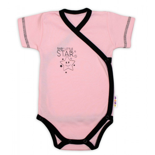 Baby Nellys 2-dielna sada body kr. rukáv + polodupačky, ružová - Baby Little Star, veľ. 68