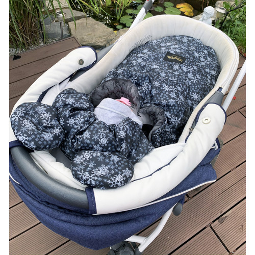 Baby Nellys nepremokavý fusak s uškami MIKI, fleece Velvet 90 x 50 cm - čierna s hviezdami