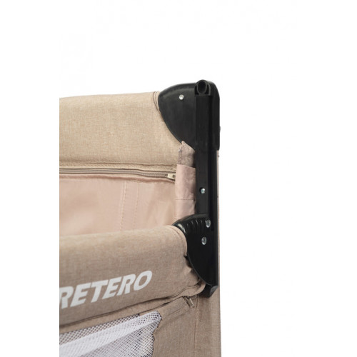 Cestovná postieľka so sťahovacou bočnícou, ESTI - béžová, hnědá