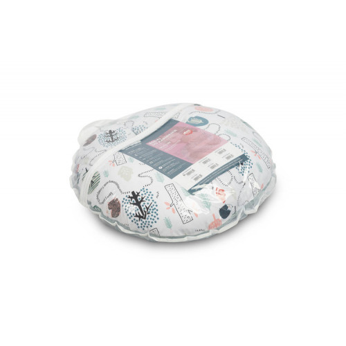 Dojčiaci vankúš, podkova, mušelín, bavlna - Ježko Toník, zelený