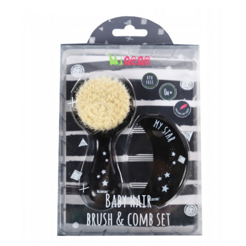 Minene Hrebienok s kefou na vlasy - čierny