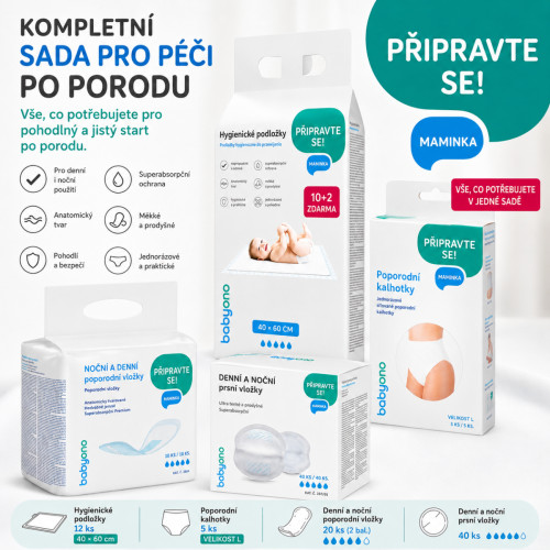 Výhodná súprava pre mamičku do pôrodnice veľ. L, BabyOno